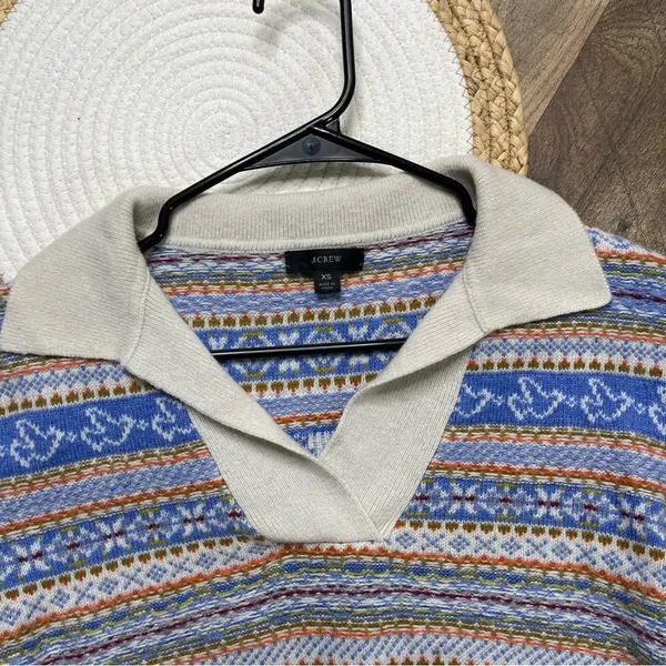 J Crew Fair Isle Sweater Retro 70s-Inspired Womens XS Lambswool Blend​ - Image 3