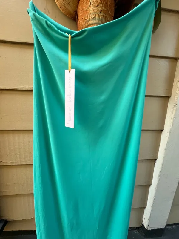 House of Harlow 1960 Turquoise Green Strapless Bodycon Midi Dress Double Lined - Image 5