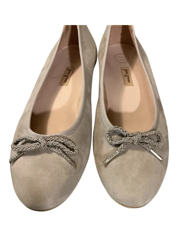 Paul Green "Super Soft" Greige Suede Bow Ballet Flats Size: UK 7 - Image 2