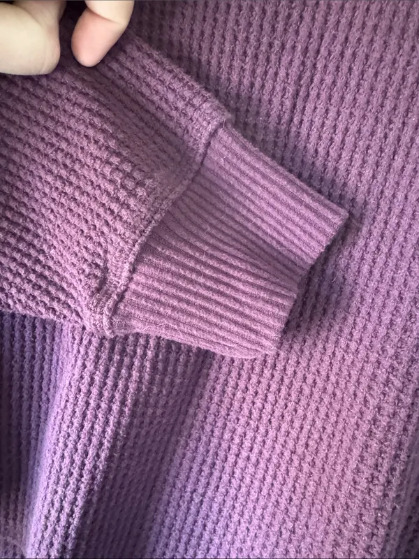 Old Navy Plum Long Sleeve Waffle Henley / M61 - Image 5