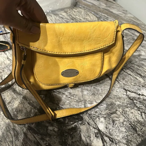 Nine West Yellow Faux Leather Crossbody Bag - Image 7