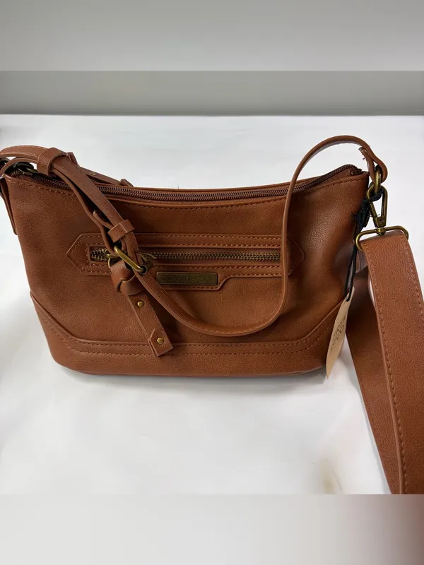 FRYE AND CO Brown Shoulder Bag Zip Closeure Adjustable/Detachable Strap - Image 6