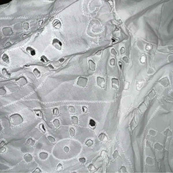 Chic White Eyelet Mini Dress Size undefined - Image 5