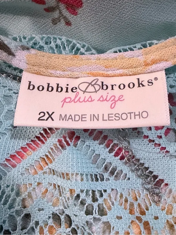 NWT Bobbie Brooks Floral Print Top w/ Bonus Necklace 2X - Image 4