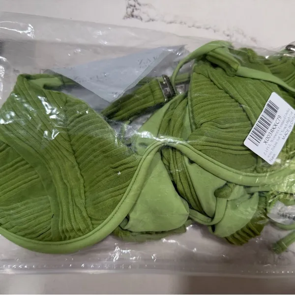 Zaful NEW Green Bikini Sets 2 Pc Swimsuits Cheeky Ribbed Underwire Bathing Suit S - Image 4