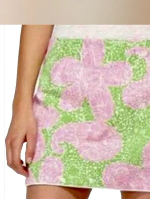 Lilly Pulitzer pink and green floral pattern skort size 8 - Image 2
