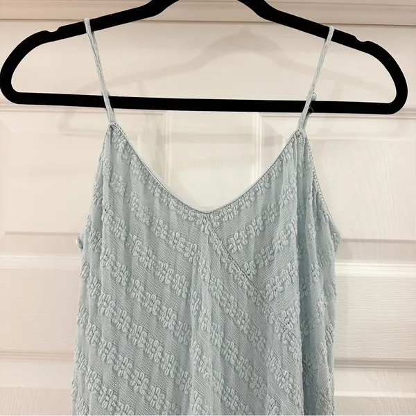 Kirious Los Angeles Floral Mesh Side Slit Stretch Maxi Dress Blue Sz Large - Image 2