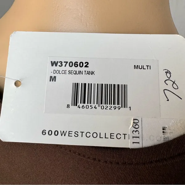 600 west Ombré Sequin Sleeveless Women's Top Size‎ Medium Brown - Image 12