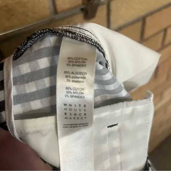 White House Black Market Gingham Slim Crop Pants Women’s Size 6 Preppy Plaid - Image 4