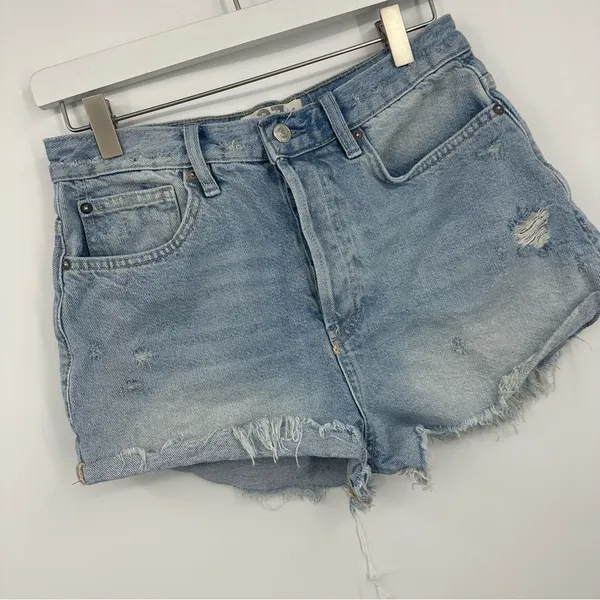 Free People Boho Shorts Size 27 Distressed Button Fly Summer Festival - Image 2
