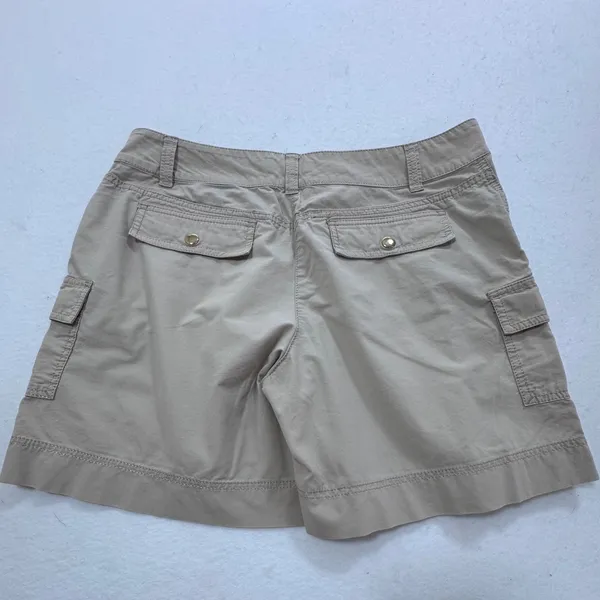 White House Black Market Tan Cargo Shorts Womens 8 Khaki Utility Stretch Cotton - Image 2