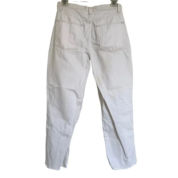 Free People We The Free White Distressed Cropped‎ Ankle Jeans Straight Leg 27 - Image 4