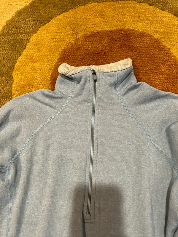 Patagonia Performance Baselayer Capilene Quarter Zip Sweatshirt Light Blue S - Image 2