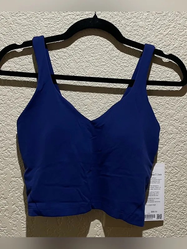 Lululemon NWT Align Tank V-Neck Cropped Top Blue Size 6 - Image 3