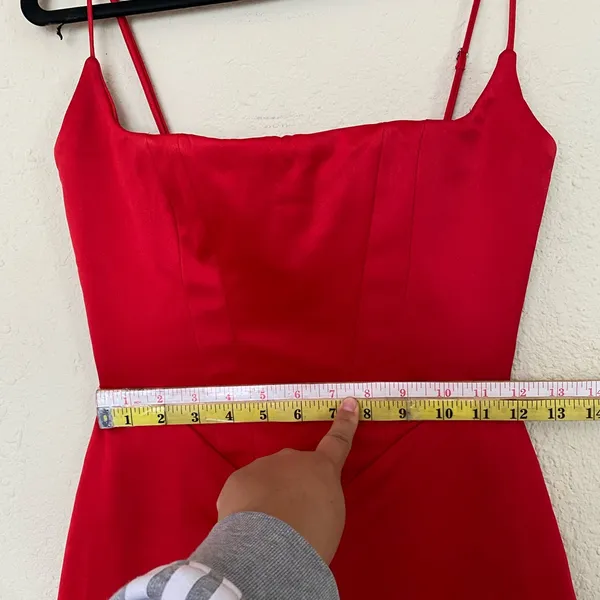 HOUSE OF CB 'Olivette' Red Rose Satin Corset‎ Maxi Dress NWOT size XS - Image 10