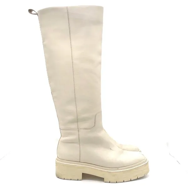 Sam Edelman Larina Boot Ivory Cream Leather Tall Lug Sole Boots Women’s Size 7.5 - Image 3