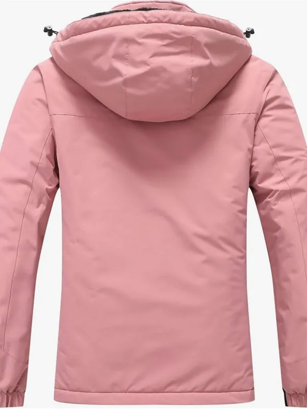 Pink Women's Waterproof Hooded Jacket AT8 Size M - Image 3