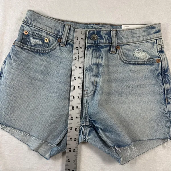 American Eagle Ex-Boyfriend Short Light‎ Wash Distressed Denim 000 23W 41979022 - Image 6