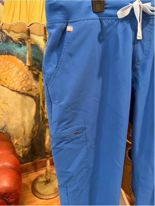 FIGS Technical Collection Scrub Pants XL Royal Blue Jogger Drawstring Cargo Wome - Image 4