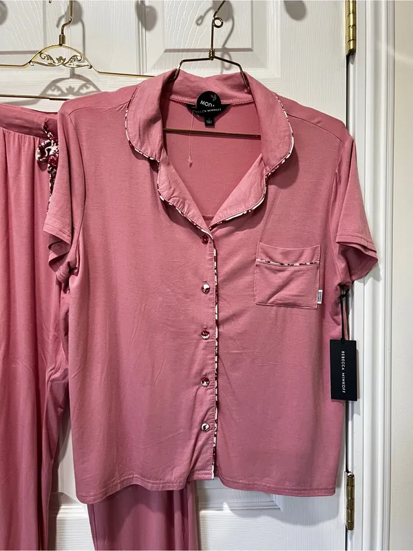 Rebecca Minkoff 2 Piece Sleepwear Set Pajama Modal Super Soft Size Small Pink - Image 4
