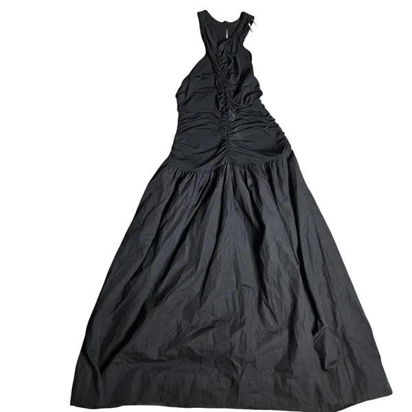 Anthropologie Halter Drop-Waist Midi Dress in Black Size: L - Image 2