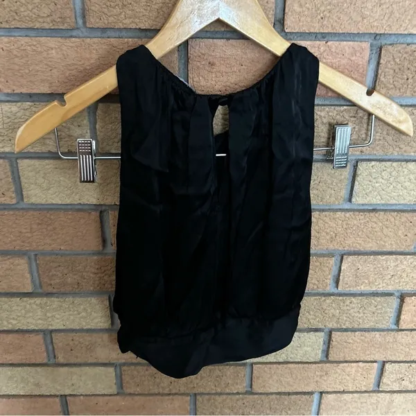 Zara Women’s Black Draped Pleated Satin Top Sleeveless Crop Length Party Size S - Image 4
