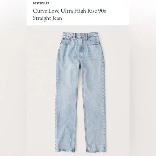Abercrombie & Fitch Curve Love The 90’s Straight Ultra High Rise Size 25/0 R - Image 12