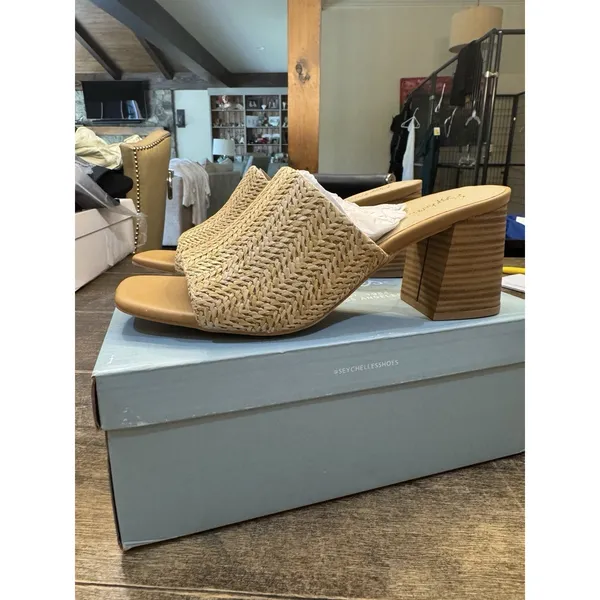 Seychelles Adapt Raffia Mules Sandal Natural Size 9 ‎ Beachy Coastal Neutral - Image 3