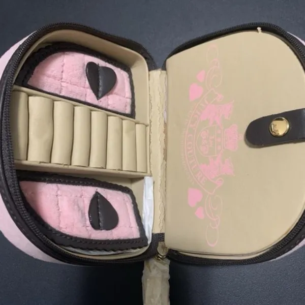 Juicy Couture Pam & Gela Pink Velour Travel Jewelry Case Bag New With Tags - Image 7