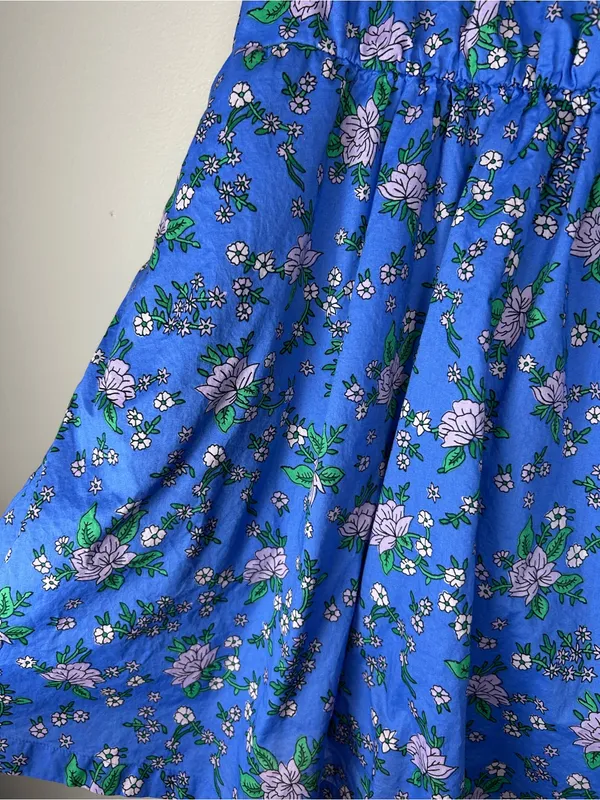 JCrew Factory Blue Floral Tie-Back Floral Dress Size 2 vacation resort wear - Image 5