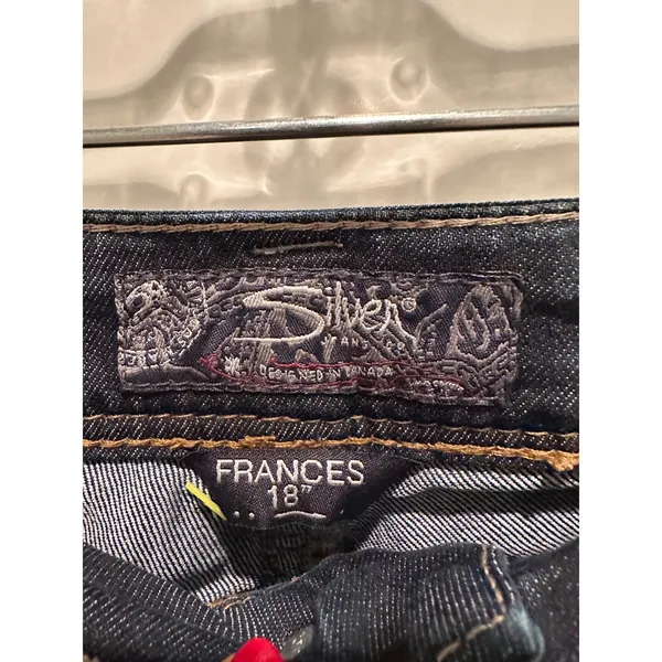 Silver Jeans Co Frances 18" Slim Bootcut Dark Wash Denim Jeans 25 Western Grunge - Image 4