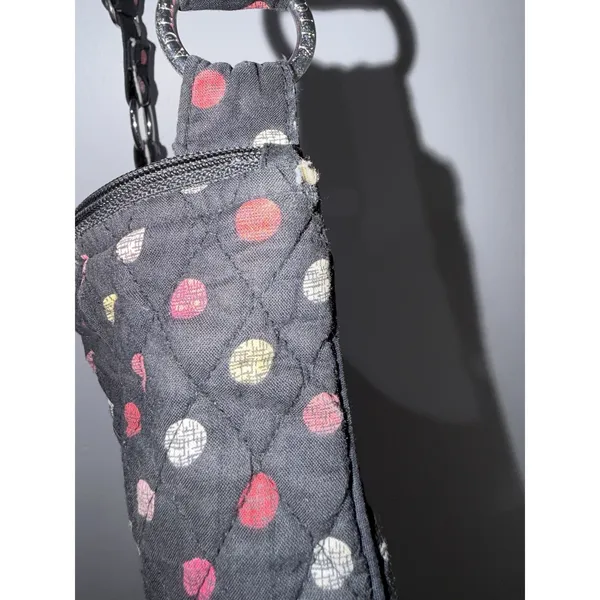 Vera Bradley Havana Polka Dots Three Zipper Crossbody Bag Purse Satchel Black M - Image 5