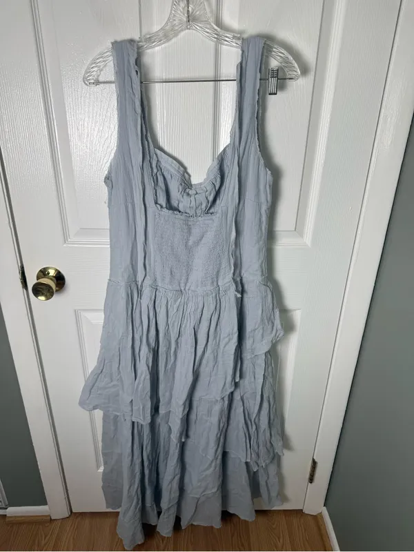Free People In My Dreams Midi Dress in Pearl Blue L - Image 7