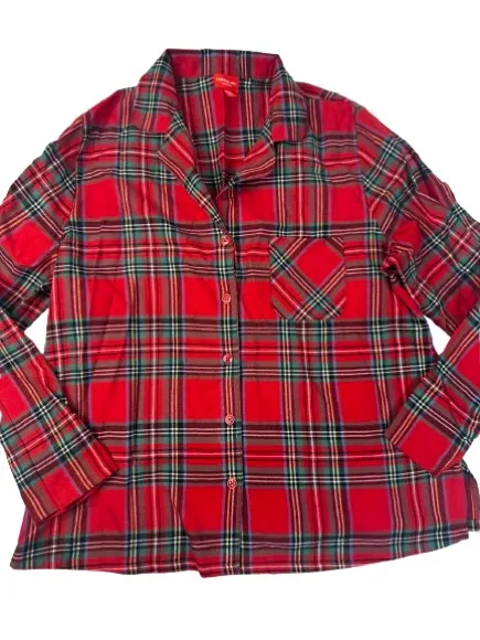 Red Plaid Flannel Pajama Set Size L - Image 3