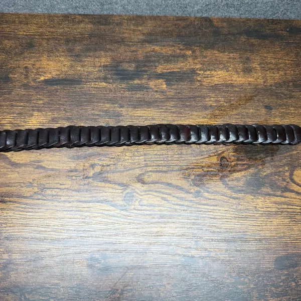 Womens‎ Dark Brown Woven Leather Belt Size Small Braided Cowhide Brass Buckle - Image 3