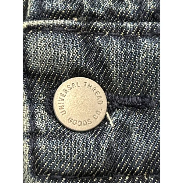 Universal Thread Women’s Denim Utility Romper Long Sleeve Button Front Blue - Image 9
