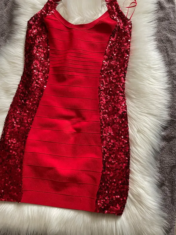 Guess Sequin mirage Bandage Halter Dress - Image 4