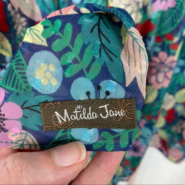 Matilda Jane Green Floral Sheer Large Kookaburra Blouse Sz.XXL - Image 11