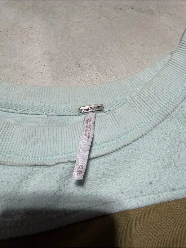 Free people jordan colorblock Two-Tone Olive & mint Pullover Sweater XS - Image 4