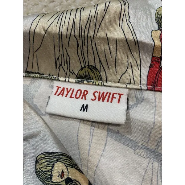 Taylor Swift Pajama Shirt Size M Multicolored AOP Red Taylor's Version Eras - Image 8