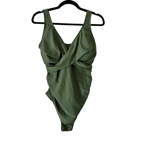 SummerSunshine Maternity Swimsuit‎ Crisscross Tummy Control One Piece L - Image 8