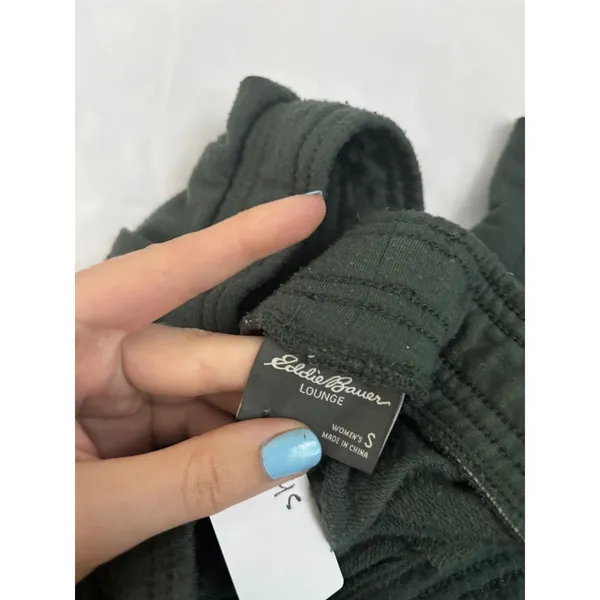 Eddie Bauer Lounge Womens Small Forest Green Jogger Sweatpants Soft Fleece Pants - Image 3