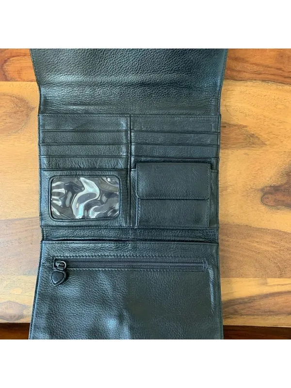 Brighton Black Leather Clutch Handbag - Image 5