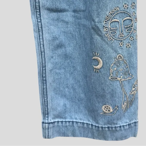 Johnny Was Noah Pleated High Rise Embroidered Trouser Jean - Image 4