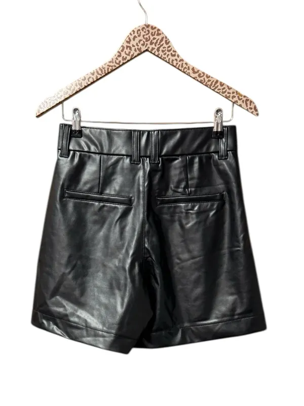 Abercrombie & Fitch Faux Vegan Leather High Rise Shorts Black Small NEW NWT - Image 4