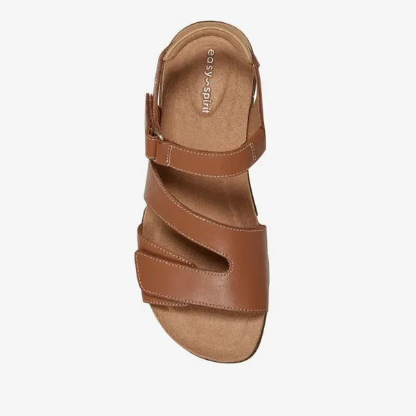 NEW Easy Spirit Mavey Medium Brown Leather Sandals, Size 7, New in Box - Image 2