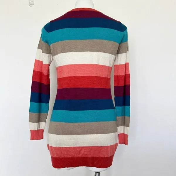 𝅺Vintage wool sweater dress SMALL pink blue Long Sleeve comfy cozy Hippie - Image 10