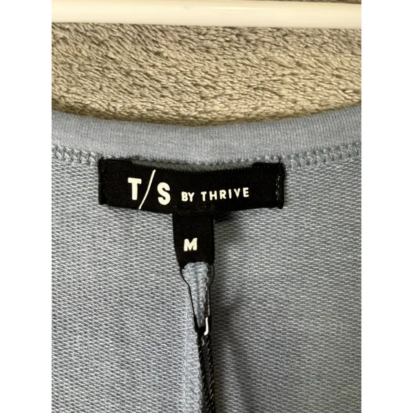 Thrive Societe Jumpsuit Blue Gray Pockets Soft Stretch Medium Minimalist New - Image 5