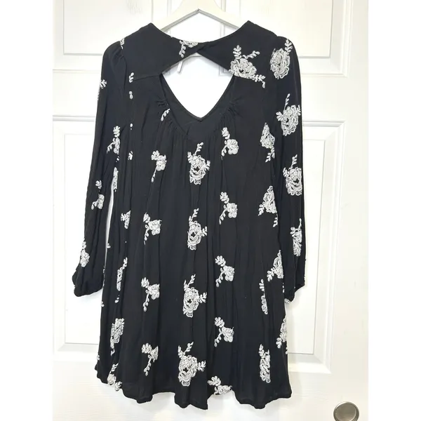 Free People Emma Austin Embroidered Floral‎ Mini Dress Small - Image 4