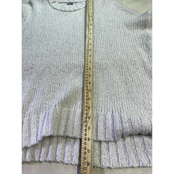Aerie Cream Chunky Knit Sweater OS Sm Wool Blend Cozy Cottagecore D44 - Image 3